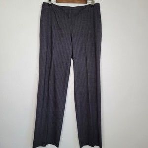 J Jill Women's Charcoal Gray Pinstriped Pants Size 10 Stretch Slacks
